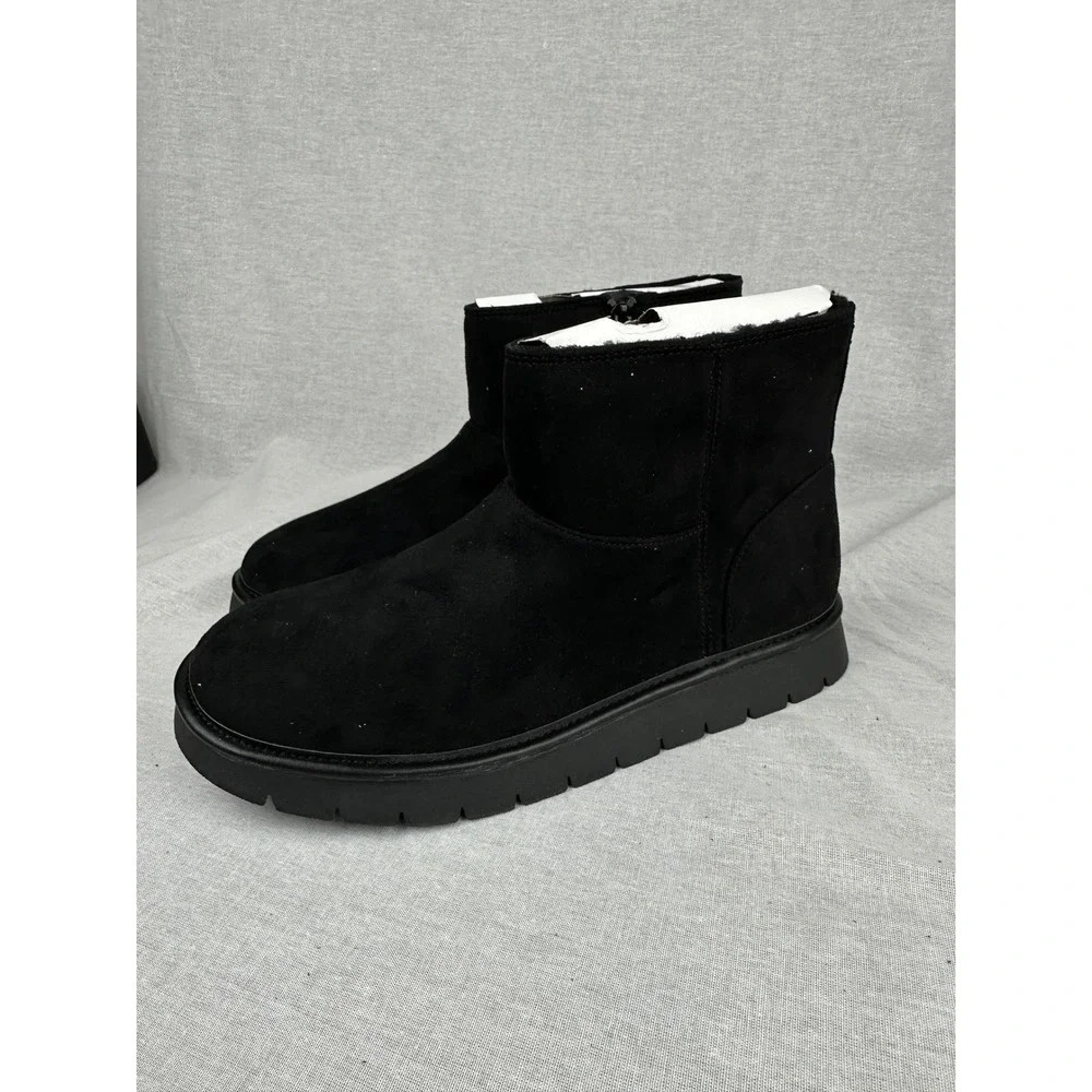 Universal Thread‎ Womens Black Faux Suede Memory Foam Ankle Boots Size 10 NEW